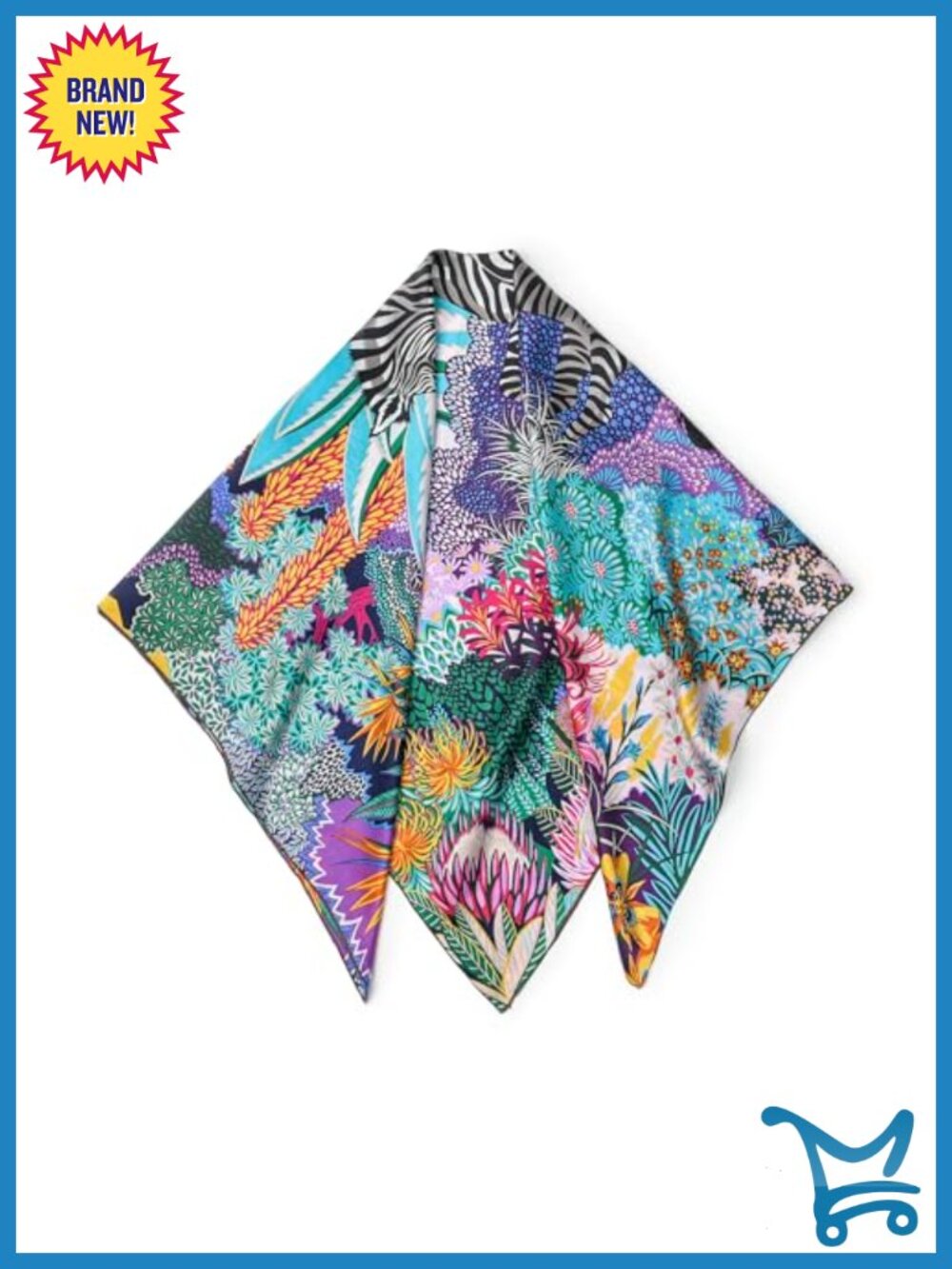 100% Mulberry Silk Scarf 43" Large Square Shawl Oversized Headband